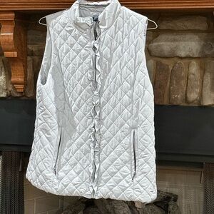 Izod White and Navy Quilted Vest